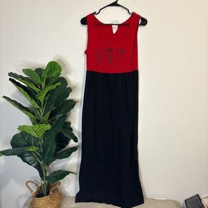 Vintage Red and Black Sleeveless Dress 10